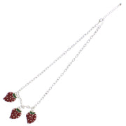 Triple Strawberry Necklace on a 48cm Silver Chain (3 x 2cm Pendant)