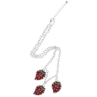 Triple Strawberry Necklace on a 48cm Silver Chain