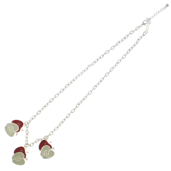 Triple Apple and Triple Half Apples Necklace
