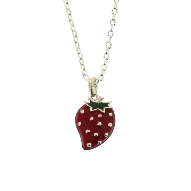 Strawberry Necklace on a 49cm Silver Chain (2 x 2.5cm Pendant)
