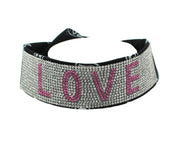 Paisley Print Choker/ Headband with Diamante Stone "LOVE" Wording