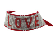 Paisley Print Choker/ Headband with Diamante Stone "LOVE" Wording