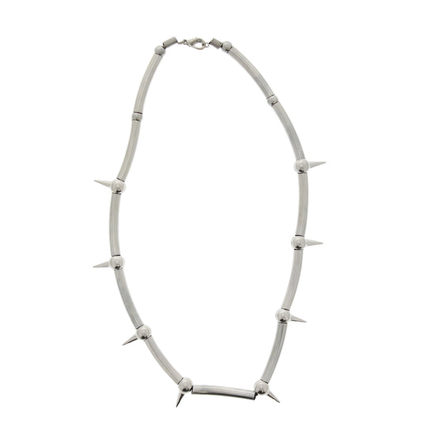 Silver & Ball Spike Necklace