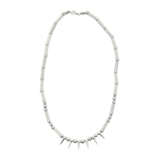 6 Silver Spike Necklace