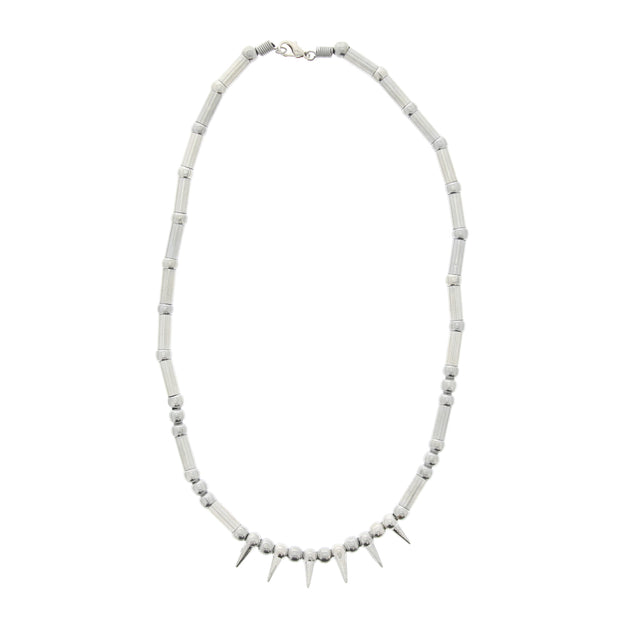 6 Silver Spike Necklace
