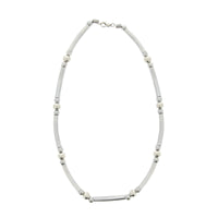Silver Bar & Ball Necklace