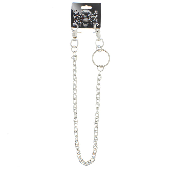 55cm Rhodium Double Key Hip Chain
