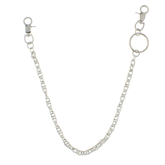 55cm Rhodium Double Key Hip Chain