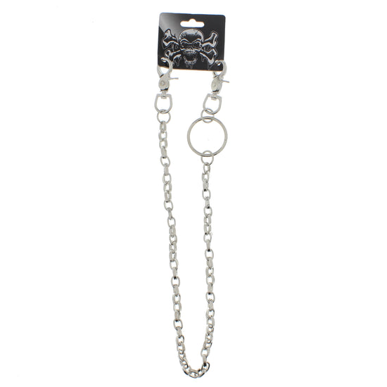 55cm Rhodium Oval Links Key Hip Chain