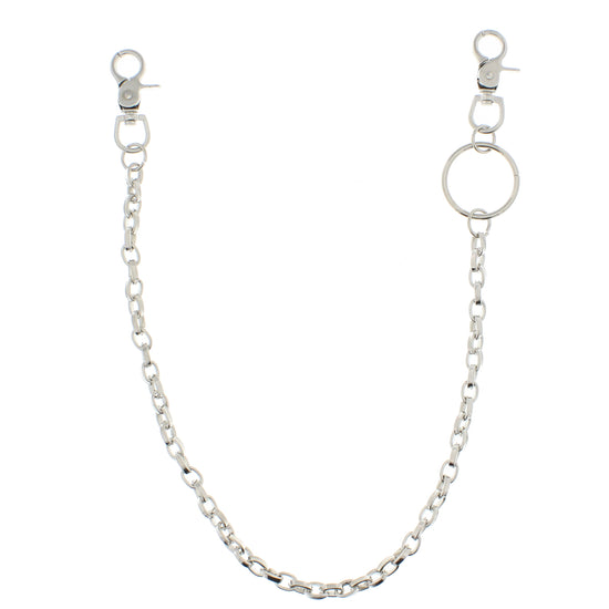 55cm Rhodium Oval Links Key Hip Chain