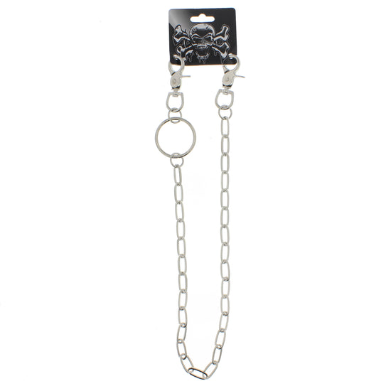 55cm Rhodium Oval Links Key Hip Chain