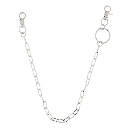 55cm Rhodium Oval Links Key Hip Chain