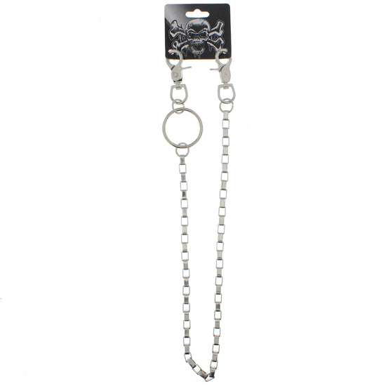 55cm Rhodium Rectangular Links Key Hip Chain