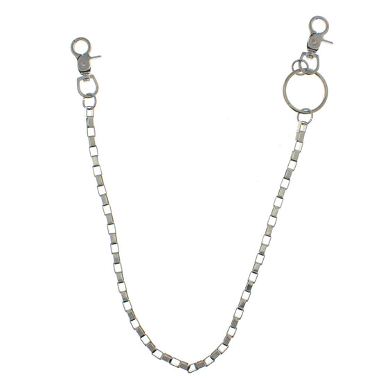 55cm Rhodium Rectangular Links Key Hip Chain