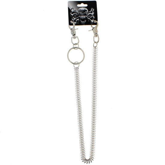 55cm Rhodium Fish Bone Style Links Key Hip Chain
