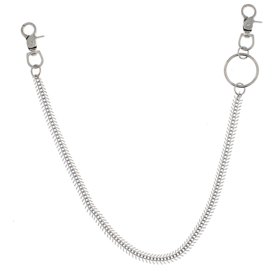 55cm Rhodium Fish Bone Style Links Key Hip Chain