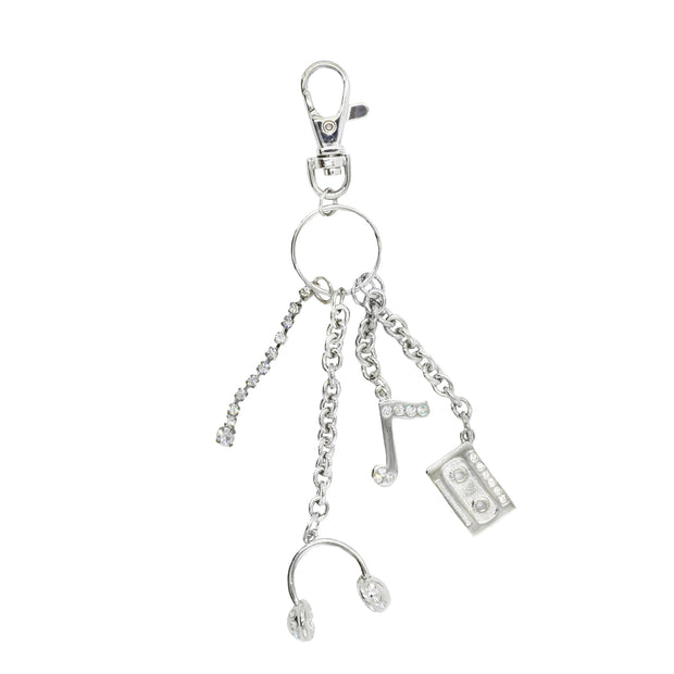 Diamante Stone Engraved Musical Themed Keyring