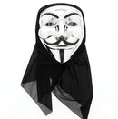 Halloween Guy Fawkes Mask with Black Veil