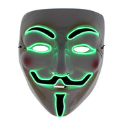 Light Up Halloween/ Anonymous/ Guy Fawkes Mask (3 Options - Fully Lit, Slow Flash & Rapid Flash)