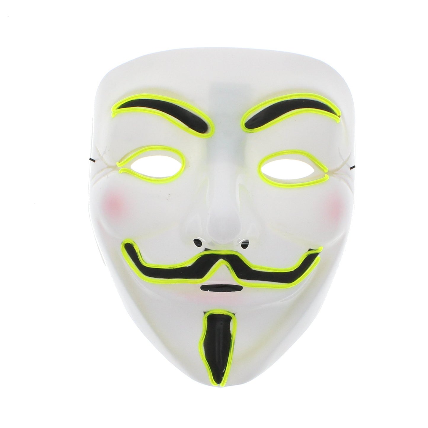 Light Up Halloween/ Anonymous/ Guy Fawkes Mask (3 Options - Fully Lit, Slow Flash & Rapid Flash)