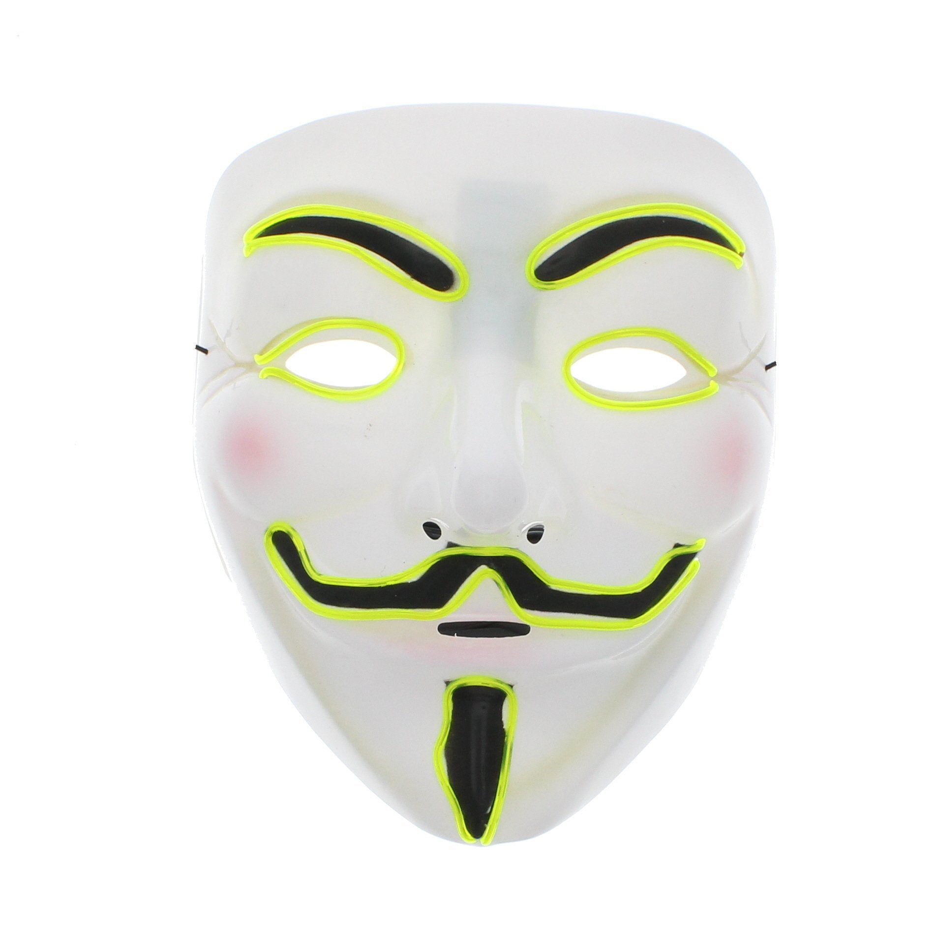 Light Up Guy Fawkes Mask (Fully Lit, Slow Flash & Rapid Flash)