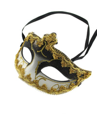 Glitter Plastic Eye Mask with Gold or Silver Trim
