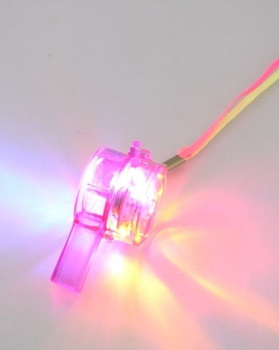 Light-up Whistles with Rainbow String, Assorted Colours