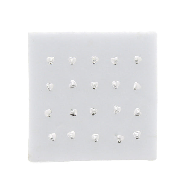 Silver Heart Nose Studs