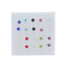 Assorted Colour Floral Stone Nose Studs
