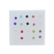 Assorted Colour Floral Stone Nose Studs