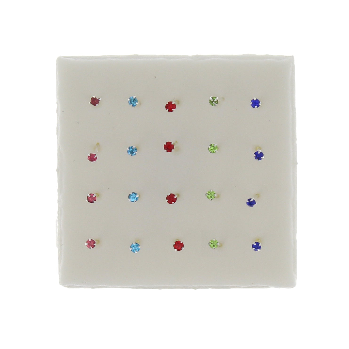 2mm Crystal Stone Silver Nose Studs