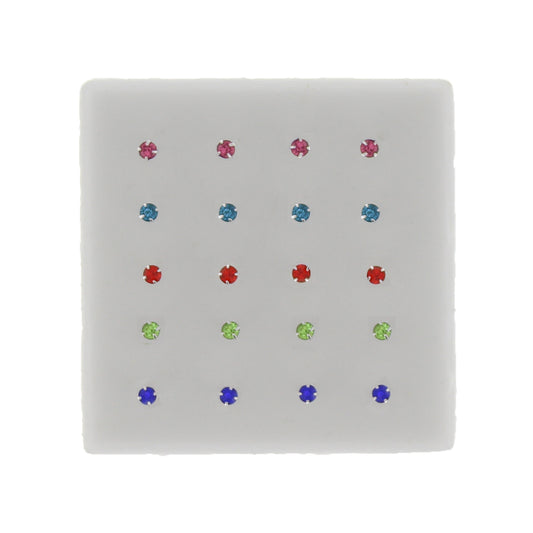 2.5mm Crystal Stone Silver Nose Studs