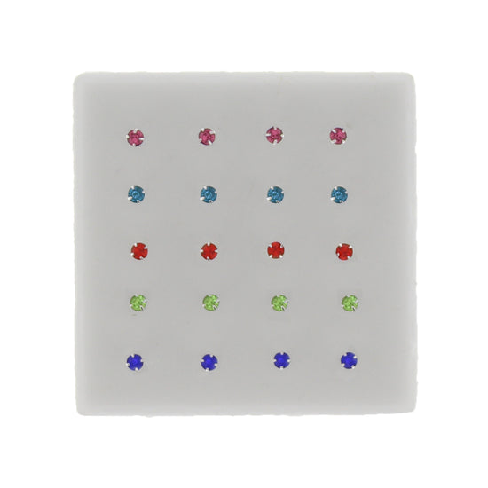 2.5mm Crystal Stone Silver Nose Studs