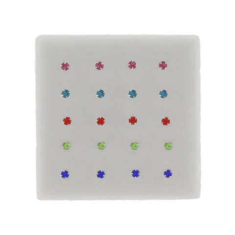 2.5mm Crystal Stone Silver Nose Studs