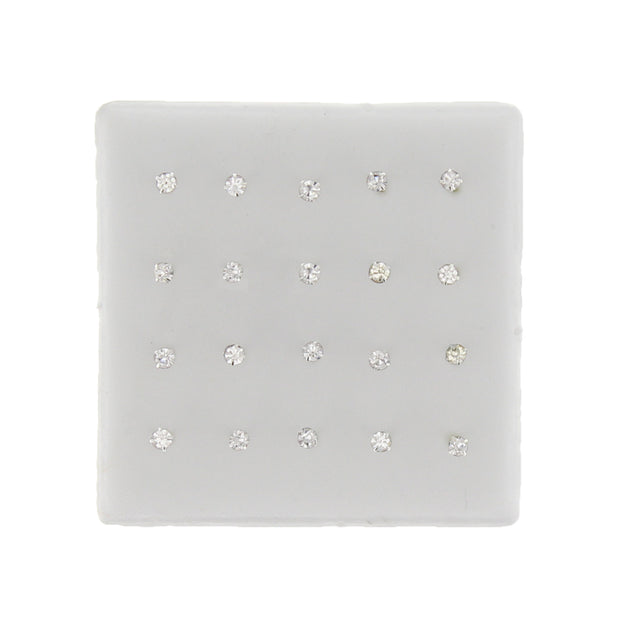 2.5mm Crystal Stone Silver Nose Studs