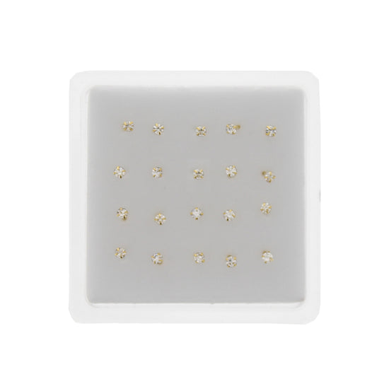2.5mm Crystal Stone Gold Nose Studs