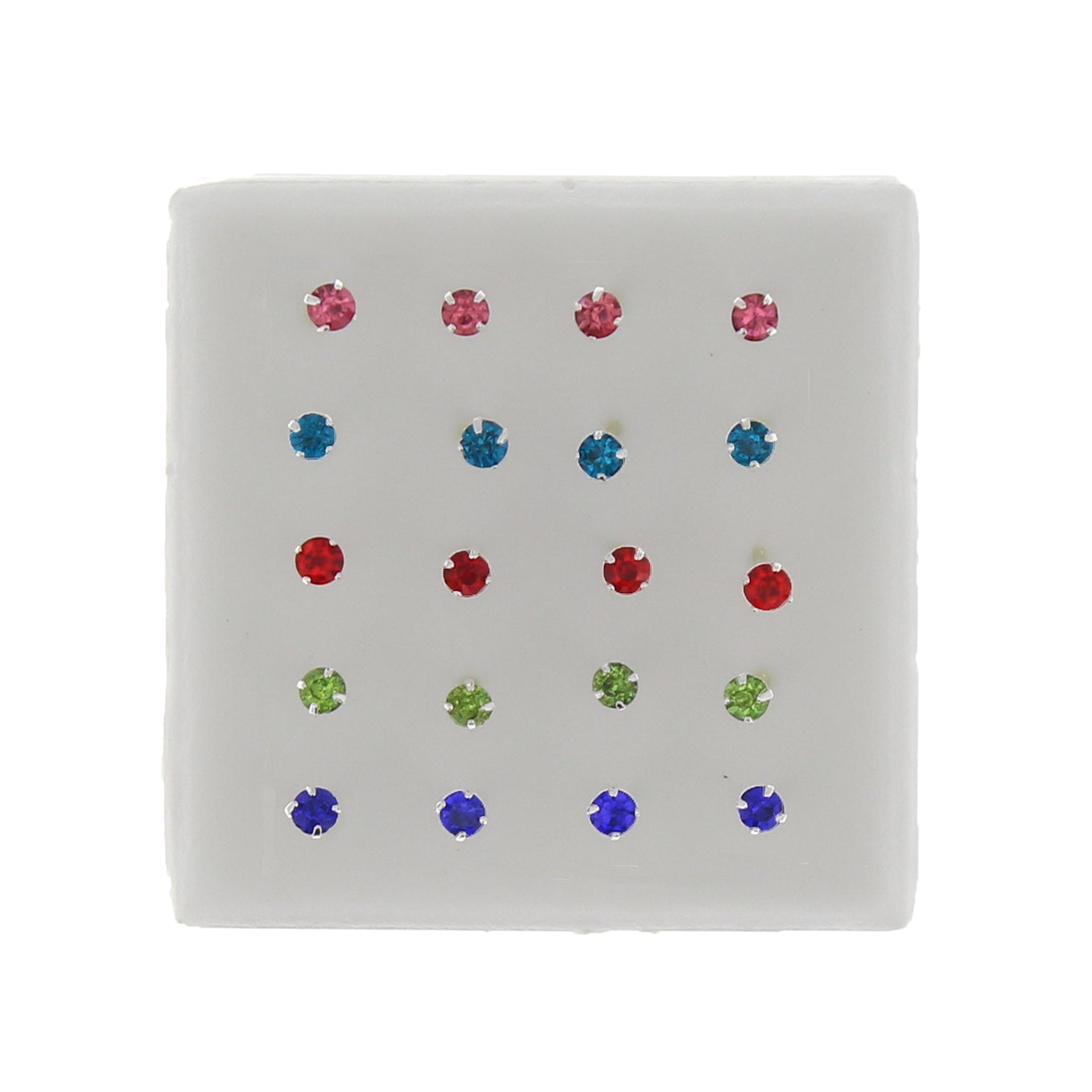 3mm Crystal Stone Silver Nose Studs