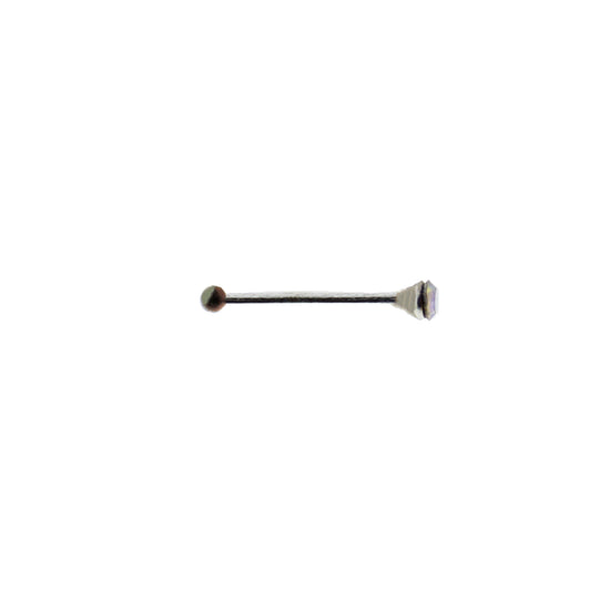 1mm Crystal Stone Silver Nose Studs with Ball on Post