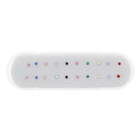 1mm Crystal Stone Silver Nose Studs with Ball on Post