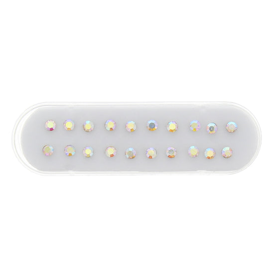3mm Crystal Stone Silver Nose Studs with Ball on Post
