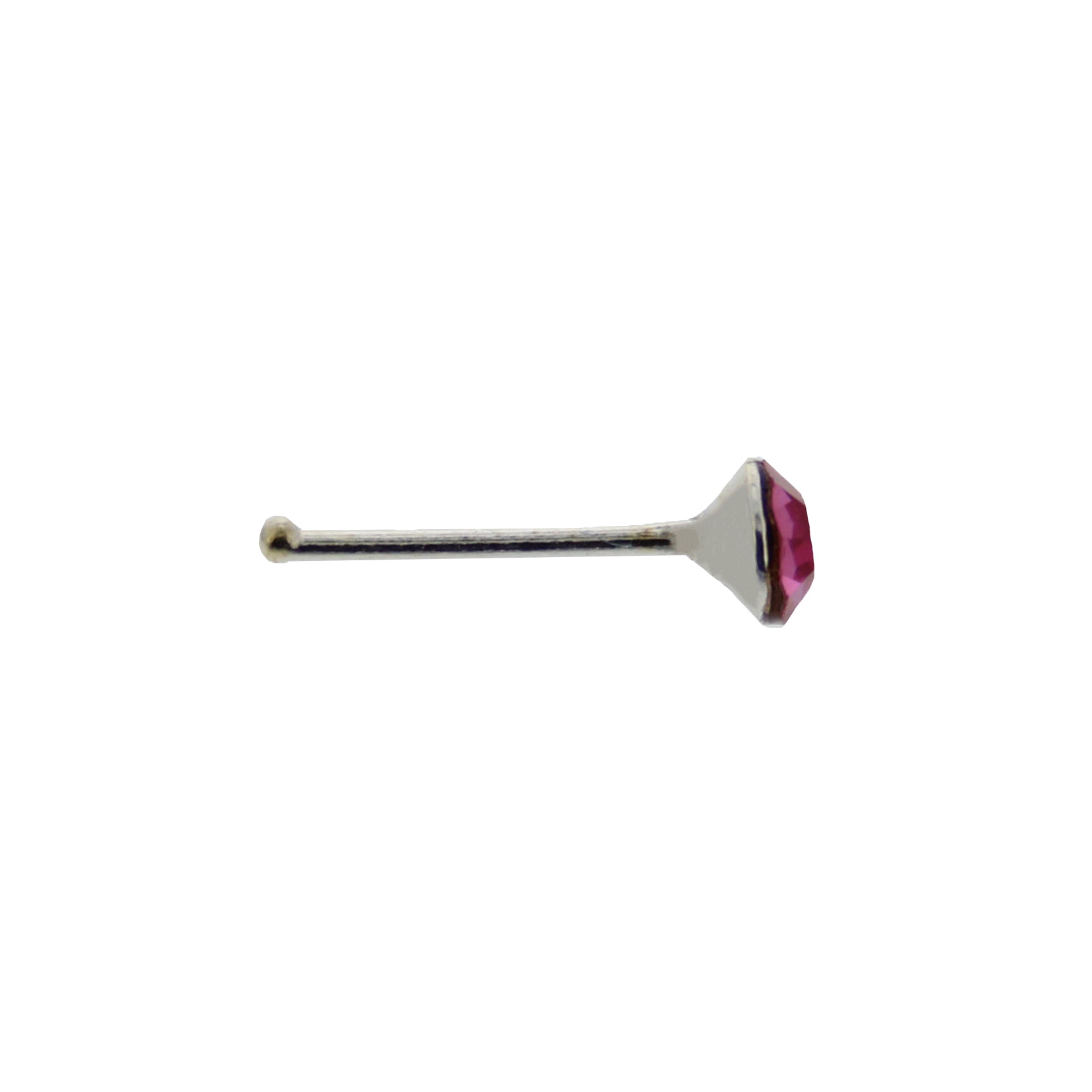 3mm Crystal Stone Silver Nose Studs with Ball on Post
