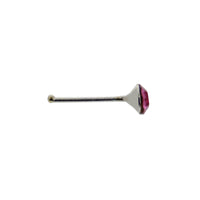 3mm Crystal Stone Silver Nose Studs with Ball on Post