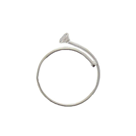 Silver Nose Rings with 2mm Crystal Stone