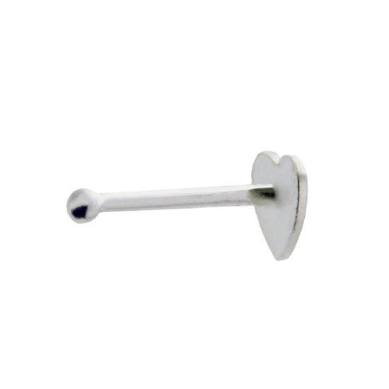 Silver Heart Nose Studs