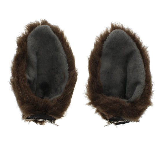 Pair of Brown Wolf Ears on Clips