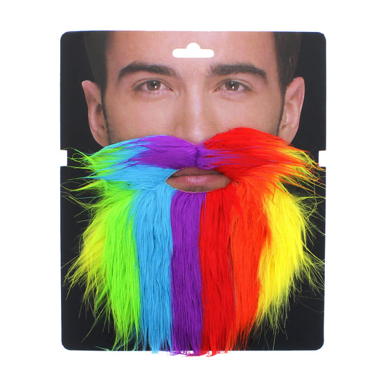 Rainbow Moustache & Beard Set