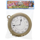 Oversized Plastic Pocket Watch on Gold Chain Necklace