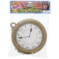 Oversized Plastic Pocket Watch on Gold Chain Necklace