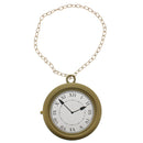 Oversized Plastic Pocket Watch on Gold Chain Necklace