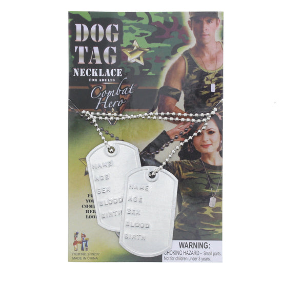 Fancy Dress Dog Tag Necklace